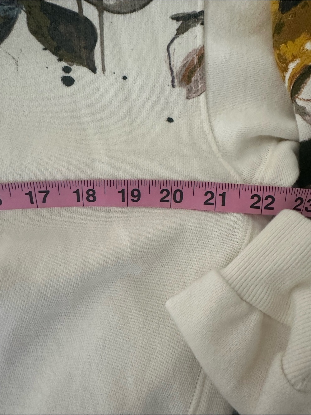 Anthropologie Pilcro Niki Bubble Sweatshirt Art by Leigh Viner Size M Floral Top - Picture 5 of 6